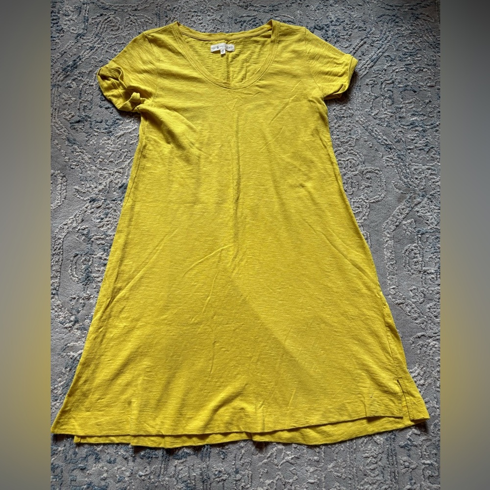 Lou & Grey mustard yellow tee shirt dress, women’s XS